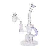 Human Grade Dualing Recycler Glass Rig Water Pipe - Discreet Smoker